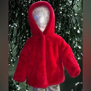 First Impressions faux fur dress coat toddler, Sz 24 months.